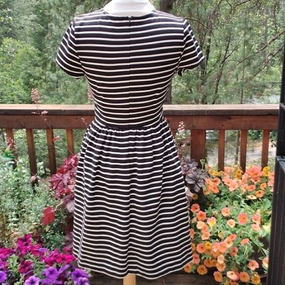 Peter Som Black and White Striped Knit Dress - Picture 5 of 10